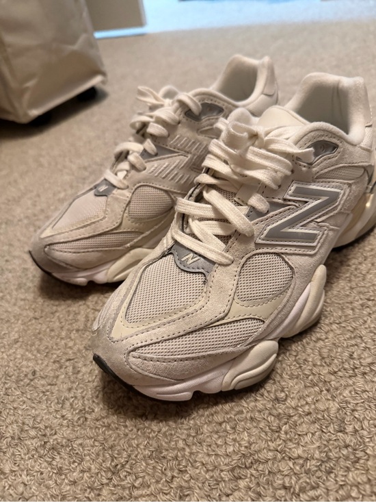 New Balance Shoes - New Balance Cream/Light Gray Athletic Sneakers